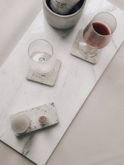 Tumbled Travertine Coasters Set Of 3